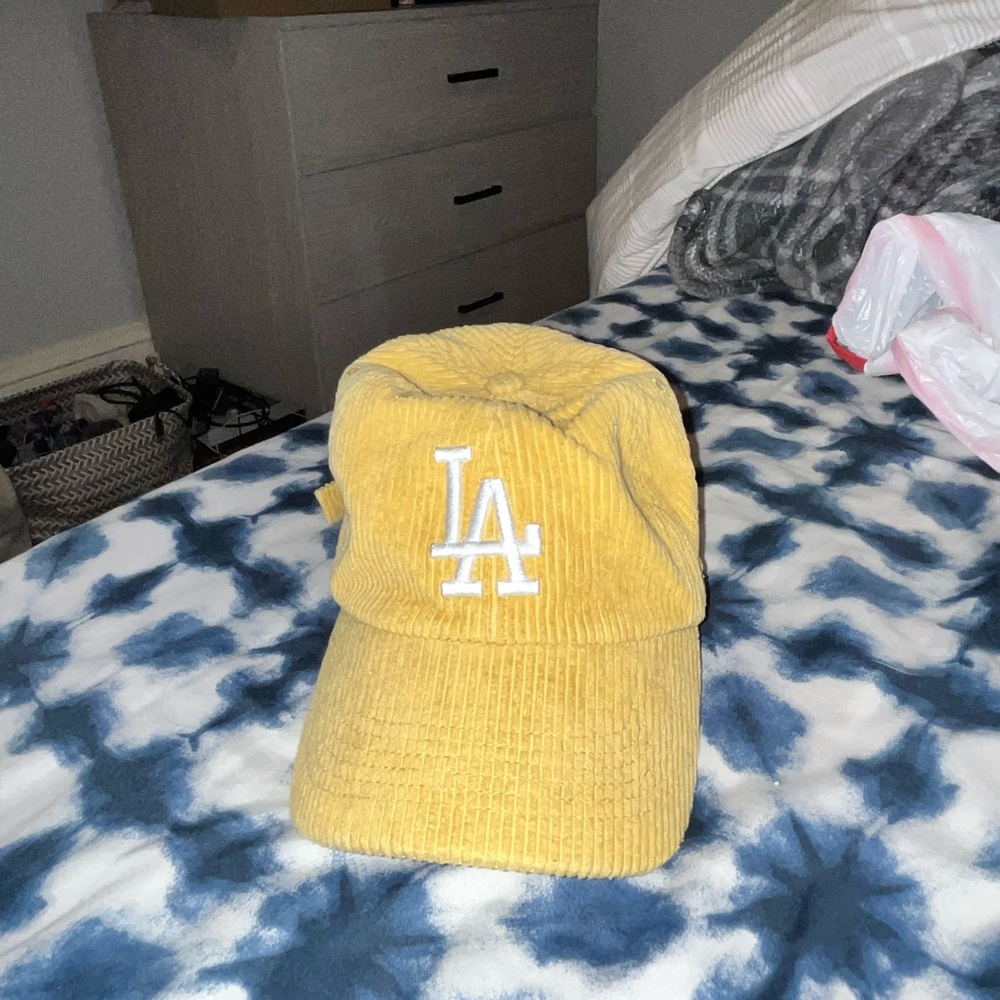 LA Los Angeles Dodgers Urban Outfitters Yellow Corduroy Embroidered Hat Cap